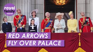 The Red Arrows Fly Over Buckingham Palace for King Charles Birthday Flypast [upl. by Nosak]