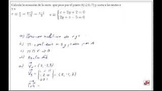 Recta que pasa por un punto y corta a otras dos Geometría del espacio [upl. by Henrik548]