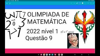 Olimpíada de matemática 2022 nível 1 questão 9 Na figura aparecem seis hexágonos têm um verso [upl. by Kaleena]