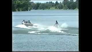 Water skiing freestyle tricks on slalom [upl. by Annah]