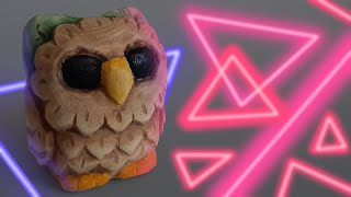 Owl Woodcarving and painting [upl. by Aihsiek]