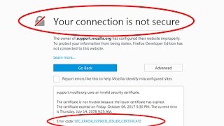 How to fix your connection is not secure on firefoxError code SECERROREXPIREDISSUERCERTIFICATE [upl. by Esbenshade]