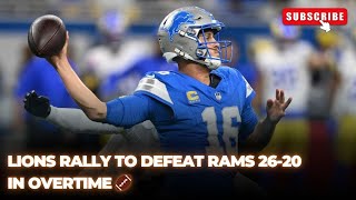 Detroit Lions Epic Overtime Win Against Rams detroitlions nflhighlights [upl. by Amhsirak]