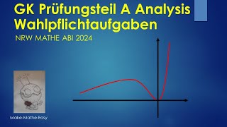 GK Prüfungsteil A Mathe Abi Klausur NRW 2024 Wahlpflichtaufgaben Analysis [upl. by Aryahay248]