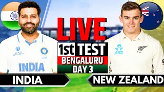 India vs New Zealand 1st Test Day 3  IND vs NZ Live Match  Live Cricket Match Today IND Batting [upl. by Clower]