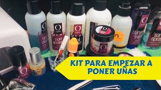 MATERIAL BASICO PARA UÑAS DE ACRILICOKIT PARA EMPEZAR A PONER UÑAS [upl. by Debbee698]