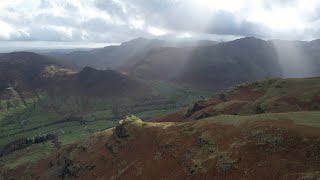 Stickle Tarn 001  Pavey Ark  Harrison Stickle  Langdale  Lake District  Cumbria  Drone [upl. by Ysdnil]