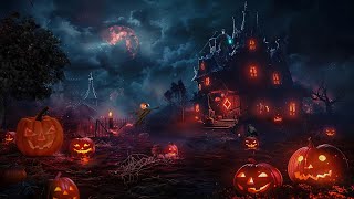 Halloween haunted house with relaxing atmosphere of eerie night sounds crows cawing in the woods [upl. by Kcinemod]