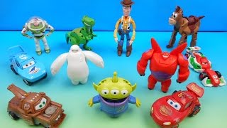 DISNEY PIXAR HATCH N HEROES TOY STORY BIG HERO 6 CARS FULL SET OF 11 TOYS VIDEO REVIEW [upl. by Adniled]