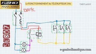 SEB07Schéma électriquePrincipe de câblage du télérupteur 3 fils et explication [upl. by Biron]