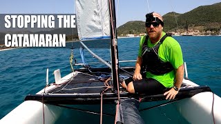 How to stop the boat  Heaving to on a catamaran [upl. by Corell473]