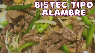 Prepara Bistec de RES tipo Alambre FACIL y con pocos ingredientes [upl. by Rimidalb]