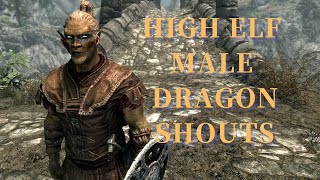 Skyrim All High Elf Male Dragonborn Shout Voice Lines [upl. by Etnuahc]