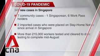 COVID19 update July 14 Singapore reports 347 new cases [upl. by Armelda159]