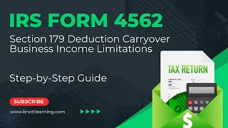 IRS Form 4562 Depreciation Disallowed Section 179 Expense with Carryover  StepbyStep Guide [upl. by Htidirrem]