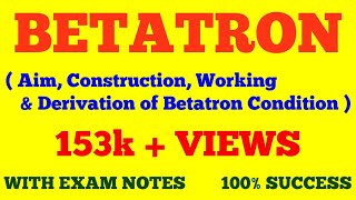 BETATRON  AIM PRINCIPLE CONTRUCTION WORKING OF BETATRON  NUCLEAR PHYSICS  WITH EXAM NOTES [upl. by Esele]