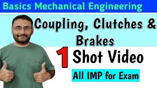 Couplings Clutches amp Brakes  One Shot Imp Video  Basic Mechanical Engineering  Btech 1st year [upl. by Aara530]