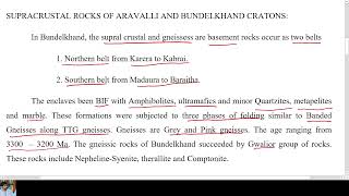 ARCHAEAN ROCKS IN ARAVALLI AND BUNDELKHAND CRATON [upl. by Rocker]