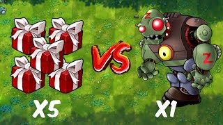 PVZ 1 Fusion Challenge 5 Fusion Plants Boxes VS 1 Robot Giga Gargantuar  Who Will Win [upl. by Alorac]