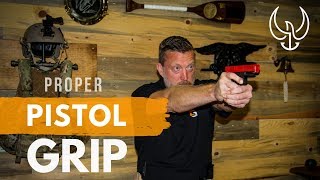 Proper Pistol Grip  Navy SEAL Teaches How to Grip a Pistol [upl. by Zetniuq]