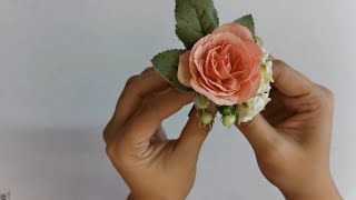 015 DIY Simple Corsage using Excess Artificial Flower [upl. by Goldie]