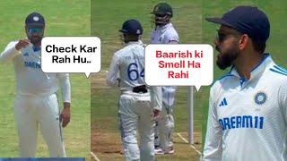 Virat Kohli Stump Mic Baarish Ki Smell Ha Rahi Hai To Rohit Sharma during ind vs ban 1st test [upl. by Dannie]