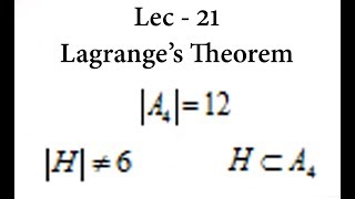 Lec  21 Lagranges Theorem  IIT JAM  CSIR UGC NET  GATE MA  B Sc [upl. by Eiralam]