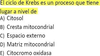 Biología Preguntas Resueltas Examen Admisión a la Universidad Respiración Celular [upl. by Ardis]