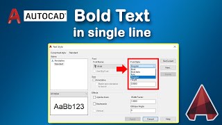 How to make text bold in AutoCAD single line [upl. by Fulcher746]