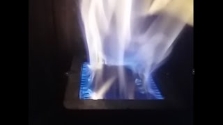 BIOETHANOL BURNER INSIDE PELLET STOVE [upl. by Ennayehc]