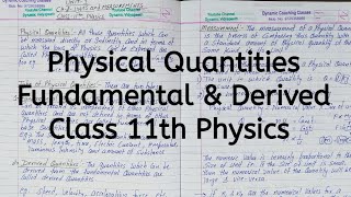 Physical Quantities and Types Chapter 1 Units and Measurement Class 11 Physics [upl. by Elish]