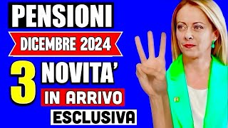 PENSIONI DICEMBRE 2024 👉 3 NOVITÀ IN ARRIVO CON LULTIMO PAGAMENTO ✅ ECCOLE TUTTE [upl. by Pancho997]