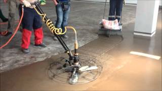 Ucrete UD200 Installation using a HoverTrowel by Sofis M Moscow Russia [upl. by Nels919]