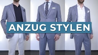 1 ANZUG  6 VERSCHIEDENE OUTFIT KOMBINATIONEN ● STYLING TIPPS für MÄNNER [upl. by Ymij354]