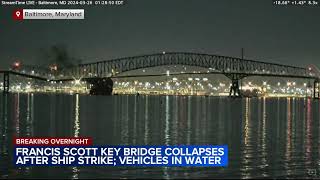 WATCH Video shows Baltimore Francis Scott Key Bridge collapse after ship strike [upl. by Yemane]