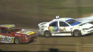 production sedans Aus title B main 1 part 2 Kingaroy speedway 17042022 [upl. by Dlorej544]