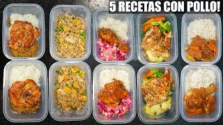 Asi preparo mi comida para una semana 5 Recetas con pollo faciles y economicas  Abelca [upl. by Bayly]