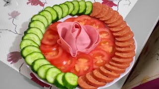 🇹🇷 Cutting Cucumber and Plating for Breakfast cutting design satisfying trendig [upl. by Celinka]