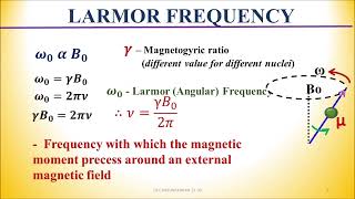 Define amp explain Larmor or precession resonance frequency in NMR spectroscopy Give it significance [upl. by Otrepur438]