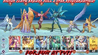 Saint Seiya Awakening KOTZ  Divine Cloth Bronze Full 6 Star Reincarnation For Fun at PvP [upl. by Mellar]