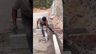 The process of installing a curb by one person using a wire tool [upl. by Allisirp586]