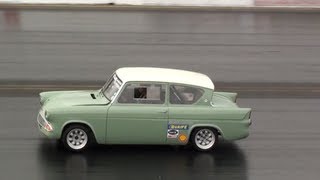 Ford Anglia 105e vs VW Polo Drag Car  Drag Race [upl. by Vershen]