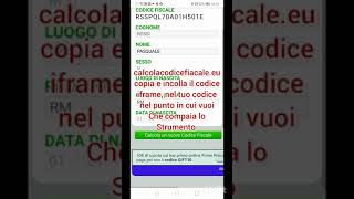 calcola codice fiscale  come ottenerlo e come incorporare lo strumento su siti e portali [upl. by Bing]