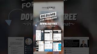 Free Resume for Freshers resume job cv msword [upl. by Claus]