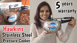 Hawkins Stainless Steel Pressure Cooker Review in Hindi  Hawkins Contura 3 Litre Pressure Cooker [upl. by Noe446]