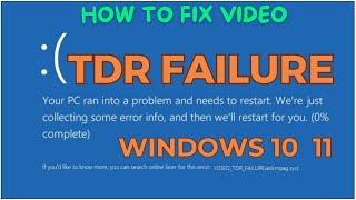 Video Tdr Failure Problem Explained and Its Solutions  Fix Video Tdr Failure Error on Windows 10 [upl. by Itteb79]