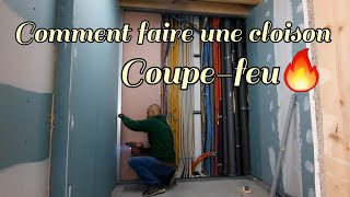 Comment réaliser une cloison en plaques de plâtre antifeu  MB renovation [upl. by Lienaj193]