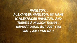 Alexander Hamilton  Hamilton lyric video [upl. by Aitnahs]