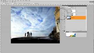 PHOTOSHOP CS5 correzione cielo bruciato sovraesposto [upl. by Enyallij]