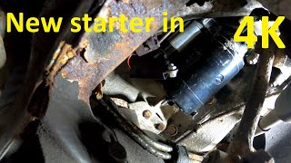 Cheapest Mercedes W126 560sel Ep44  Fitting a new starter motor 4K [upl. by Attenal]